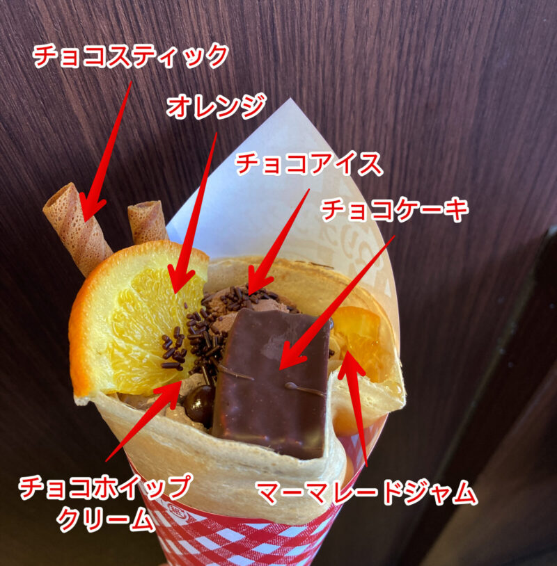 黒いオレンジショコラのトッピング内容の紹介画像