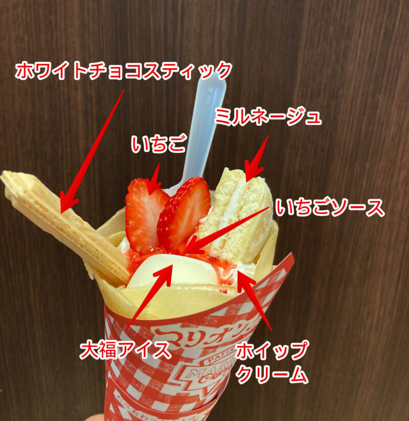 白い雪いちごのトッピング内容の紹介画像