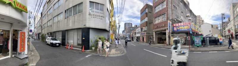 左折地点のパノラマ画像